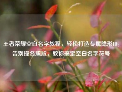 王者荣耀空白名字教程，轻松打造专属隐形ID，告别撞名尴尬，教你搞定空白名字符号