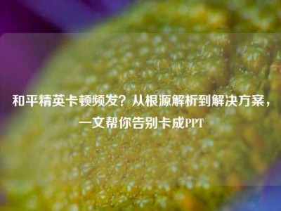 和平精英卡顿频发？从根源解析到解决方案，一文帮你告别卡成PPT