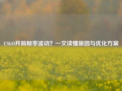 CSGO开局帧率波动？一文读懂原因与优化方案