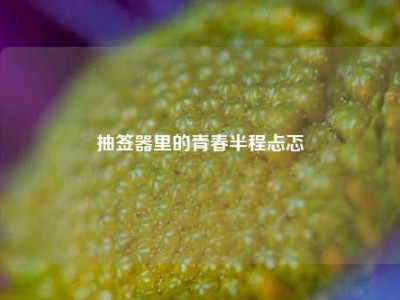 抽签器里的青春半程忐忑