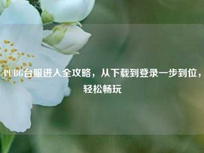 PUBG台服进入全攻略，从下载到登录一步到位，轻松畅玩