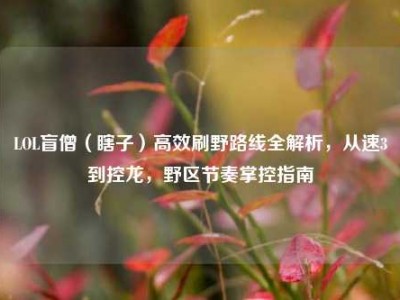 LOL盲僧（瞎子）高效刷野路线全解析，从速3到控龙，野区节奏掌控指南