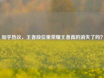 知乎热议，王者段位里荣耀王者真的消失了吗？
