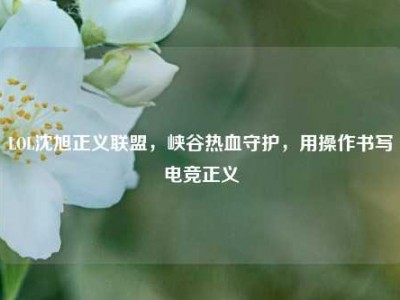 LOL沈旭正义联盟，峡谷热血守护，用操作书写电竞正义