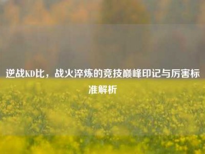 逆战KD比，战火淬炼的竞技巅峰印记与厉害标准解析