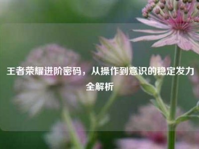 王者荣耀进阶密码，从操作到意识的稳定发力全解析