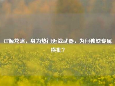 CF源龙啸，身为热门近战武器，为何独缺专属横批？