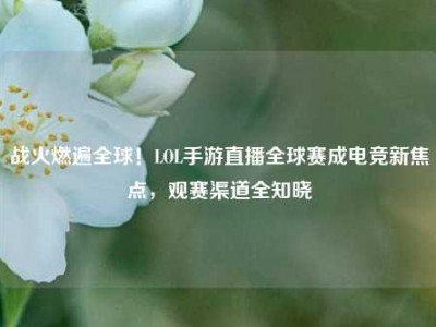 战火燃遍全球！LOL手游直播全球赛成电竞新焦点，观赛渠道全知晓