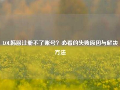 LOL韩服注册不了账号？必看的失败原因与解决方法