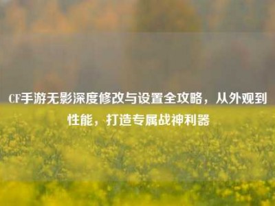 CF手游无影深度修改与设置全攻略，从外观到性能，打造专属战神利器