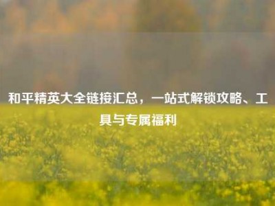 和平精英大全链接汇总，一站式解锁攻略、工具与专属福利