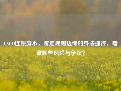CSGO连跳脚本，游走规则边缘的身法捷径，暗藏哪些风险与争议？