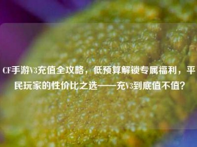 CF手游V3充值全攻略，低预算解锁专属福利，平民玩家的性价比之选——充V3到底值不值？