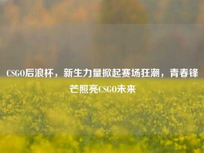 CSGO后浪杯，新生力量掀起赛场狂潮，青春锋芒照亮CSGO未来