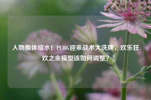 人物集体缩水！PUBG迎来战术大洗牌，欢乐狂欢之余模型该如何调整？