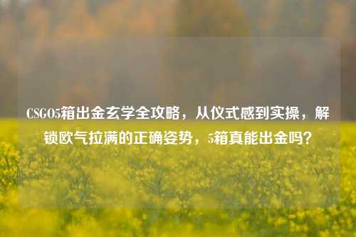 CSGO5箱出金玄学全攻略，从仪式感到实操，解锁欧气拉满的正确姿势，5箱真能出金吗？