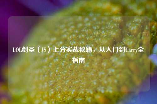 LOL剑圣（JS）上分实战秘籍，从入门到Carry全指南