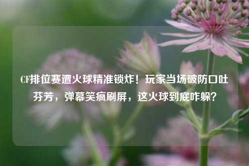 CF排位赛遭火球精准锁炸!玩家当场破防口吐芬芳,弹幕笑疯刷屏,这火球到底咋躲?
