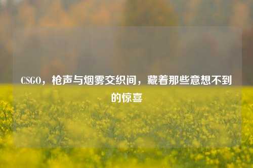 CSGO，枪声与烟雾交织间，藏着那些意想不到的惊喜