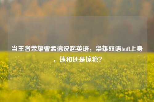 当王者荣耀曹孟德说起英语,枭雄双语buff上身,违和还是惊艳?
