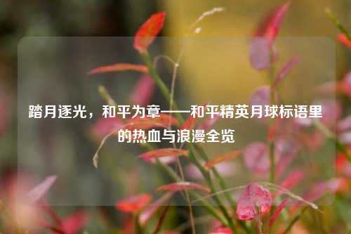 踏月逐光,和平为章——和平精英月球标语里的热血与浪漫全览