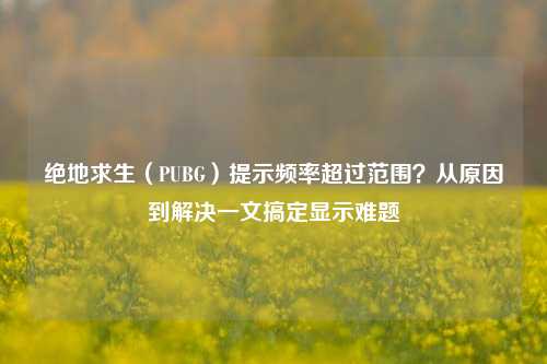 绝地求生（PUBG）提示频率超过范围？从原因到解决一文搞定显示难题