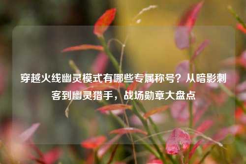 穿越火线幽灵模式有哪些专属称号？从暗影刺客到幽灵猎手，战场勋章大盘点