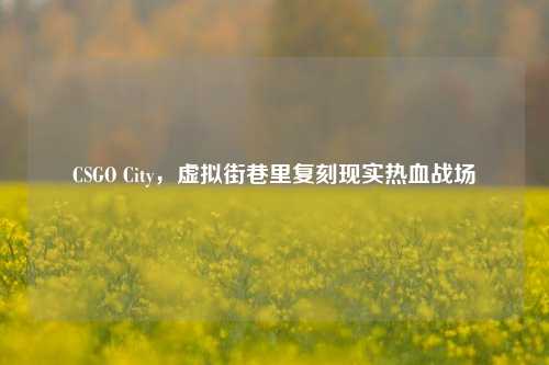 CSGO City,虚拟街巷里复刻现实热血战场