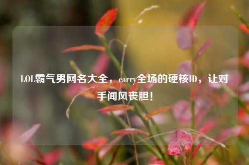 LOL霸气男网名大全，carry全场的硬核ID，让对手闻风丧胆！