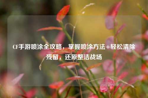 CF手游喷涂全攻略,掌握喷涂方法+轻松清除残留,还原整洁战场