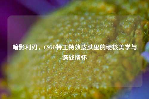 暗影利刃,CSGO特工特效皮肤里的硬核美学与谍战情怀