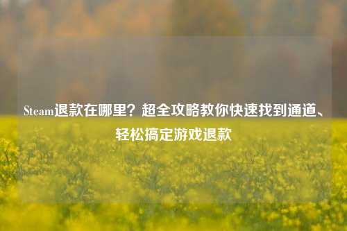 Steam退款在哪里?超全攻略教你快速找到通道、轻松搞定游戏退款