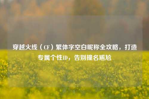 穿越火线（CF）繁体字空白昵称全攻略，打造专属个性ID，告别撞名尴尬