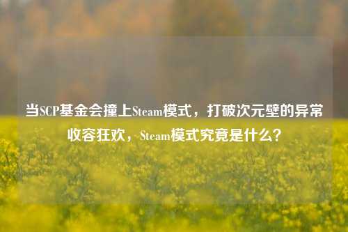 当SCP基金会撞上Steam模式，打破次元壁的异常收容狂欢，Steam模式究竟是什么？