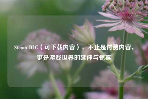 Steam DLC(可下载内容),不止是付费内容,更是游戏世界的延伸与惊喜