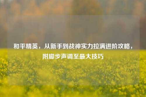 和平精英,从新手到战神实力拉满进阶攻略,附脚步声调至最大技巧