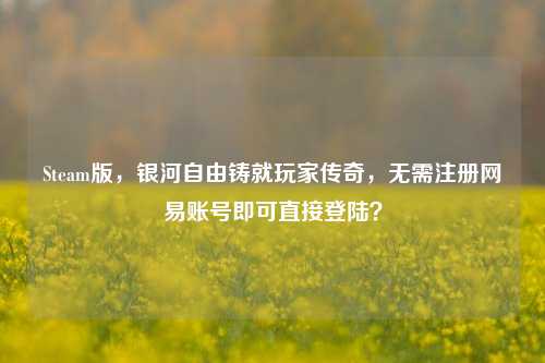 Steam版,银河自由铸就玩家传奇,无需注册网易账号即可直接登陆?