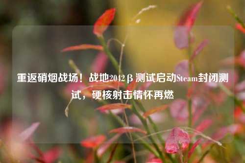 重返硝烟战场！战地2042β测试启动Steam封闭测试，硬核射击情怀再燃