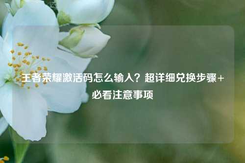 王者荣耀激活码怎么输入?超详细兑换步骤+必看注意事项
