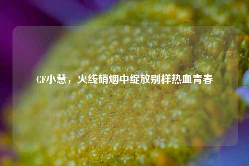 CF小慧,火线硝烟中绽放别样热血青春