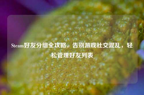 Steam好友分组全攻略，告别游戏社交混乱，轻松管理好友列表