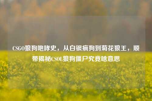 CSGO狼狗咆哮史,从白银疯狗到菊花狼王,顺带揭秘CSOL狼狗僵尸究竟啥意思