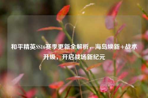 和平精英SS16赛季更新全解析，海岛焕新+战术升级，开启战场新纪元