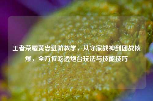 王者荣耀黄忠进阶教学，从守家战神到团战核爆，全方位吃透炮台玩法与技能技巧