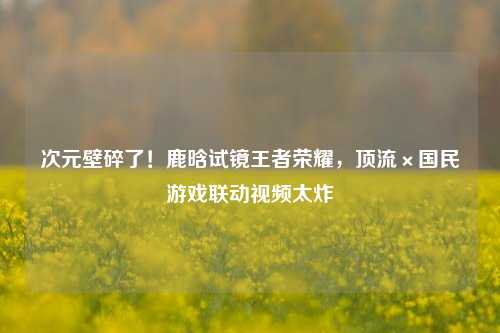 次元壁碎了!鹿晗试镜王者荣耀,顶流×国民游戏联动视频太炸