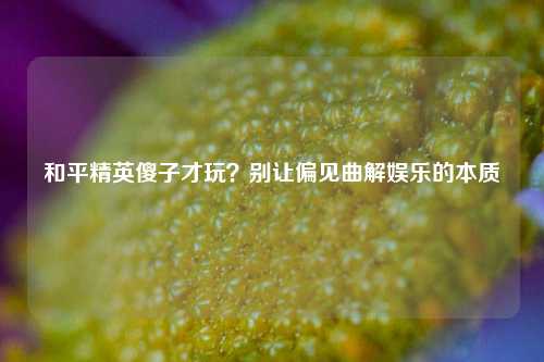 和平精英傻子才玩？别让偏见曲解娱乐的本质