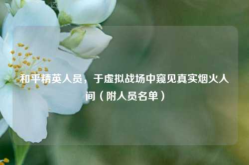 和平精英人员,于虚拟战场中窥见真实烟火人间(附人员名单)