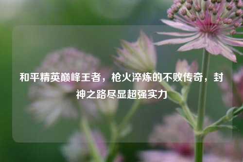 和平精英巅峰王者,枪火淬炼的不败传奇,封神之路尽显超强实力