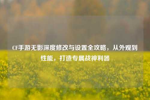 CF手游无影深度修改与设置全攻略，从外观到性能，打造专属战神利器