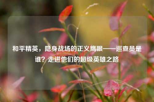 和平精英，隐身战场的正义鹰眼——巡查员是谁？走进他们的超级英雄之路